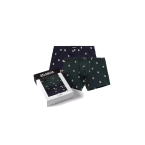 Pánske boxerky 2PACK 2MHH-001 Dark Blue / Dark Green - Atlantic