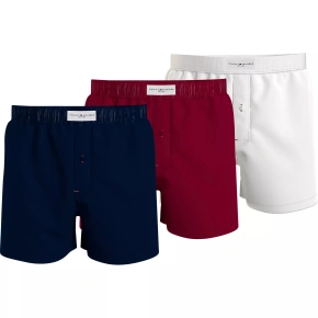 Pánske šortky 3P UM0UM02848 0XU tm. modrá/biela/vínová - Tommy Hilfiger