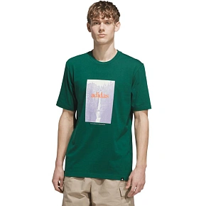 Pánske tričko adidas Waterfall Graphic, zelené, KS2173