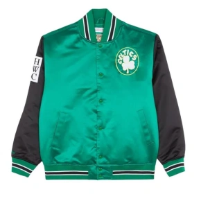 Mitchell & Ness NBA Boston Celtics Primetime Heavyweight Satin Jacket Vintage Celtics Logo M JK8453-BCEKYGN Pánske