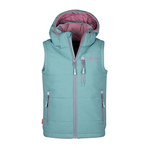 Trollkids Kids Narvik Vest XT glacier green/orchid (730-325) zateplená vesta pre chlapcov/dievčatá