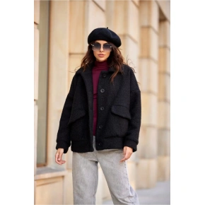 Dámska bunda KUR0027 čierna - Roco Fashion