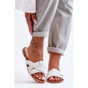Dámske papuče / žabky W-112 / 183490 White with beige - Joia