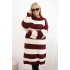 Dámske pletené šaty 8111 burgundy-beige - Kesi