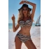 Dvojdielne trblietavé plavky V-11160 black and cream - Axami