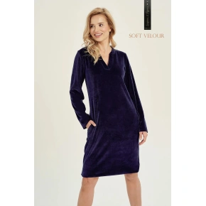 Dámska velúrová tunika LAUREN 3028 Tmavo modrá - Taro