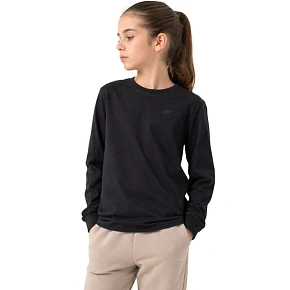 Dievčenské tričko s dlhým rukávom 4F F460 deep black 4FJWMM00TLONF460 20S