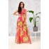 Dámske šaty SUK0361 pink-yellow - Roco Fashion