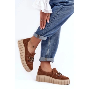 Dámske poltopánky 3398 Brown with Beige - Lewski Shoes