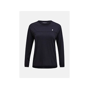 Tričko PEAK PERFORMANCE W Trail Wool Blend LS, čierne Tričko PEAK PERFORMANCE W Trail Wool Blend LS, čierne