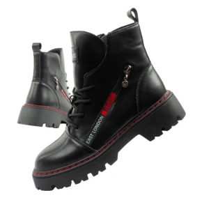 Lee Cooper dámske trapper topánky dámske zateplené kožené slingbacks čiernočervené dámske topánky