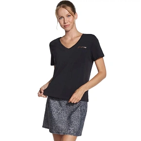 Tričko Skechers Signature s výstrihom do V TP167-BLK, čierne, veľkosť L Tričko Skechers Signature s výstrihom do V TP167-BLK, čierne, veľkosť L