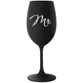 MR. - čierny pohár na víno 350 ml