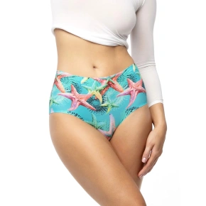 Jednoduché maxi nohavičky Sea Stars Green and Red - Julimex