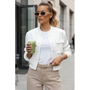 Dámska bunda bomber TY4305 off-white - FashionStreet