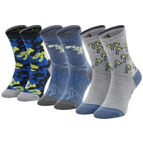 Skechers 3PPK Chlapčenské voľnočasové ponožky, ktoré svietia v tme SK41078-9303, viacfarebné, veľkosť 27–30 Skechers 3PPK Chlapčenské voľnočasové ponožky, ktoré svietia v tme SK41078-9303, viacfarebné, veľkosť 27–30