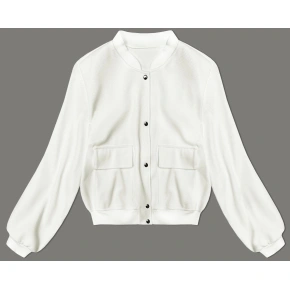 Vlnená bunda bomber (15687) ecru - Goodlooking