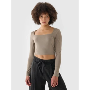 Dámske hladké tričko s dlhým rukávom 4F 4FRSS24TLONF499-82S