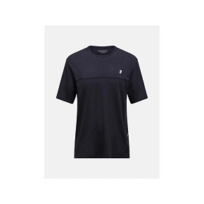 Pánske tričko PEAK PERFORMANCE M Trail Wool Blend SS, čierna farba
