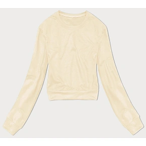 Dámska tenká krátka mikina ecru (8B938-67+132) - J.Style