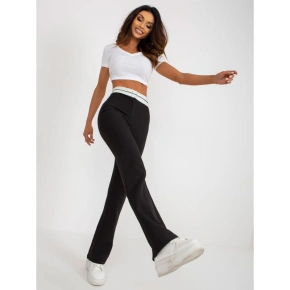 Čierne látkové nohavice do zvonu bez vreciek (DHJ-SP-6971.33P)