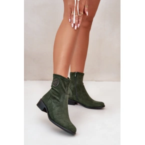 Dámska členková obuv ASA198-28 Tmavo zelená - Jezzi