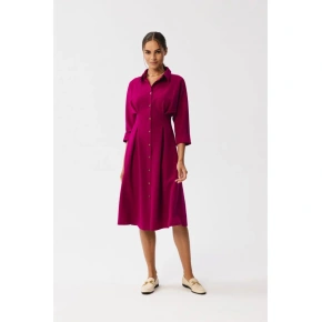 Dámske košeľové šaty S351 Plum - Stylove