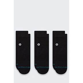 Ponožky Stance Icon Quarter, balenie po 3 kusoch – čierne