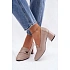 Dámske kožené poltopánky 18119 beige - Vinceza