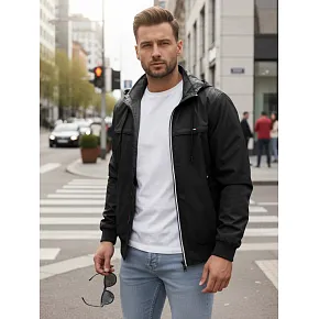 Pánska obojstranná prechodná bunda TX5135 čierno-sivá – FashionStreet