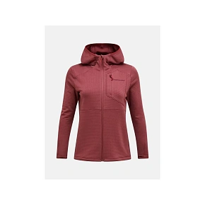 Dámska mikina PEAK PERFORMANCE W Trail Polartec Power Grid Zip Hood, červená