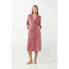 Dámsky zamatový župan 21143 Powder Pink - Vamp
