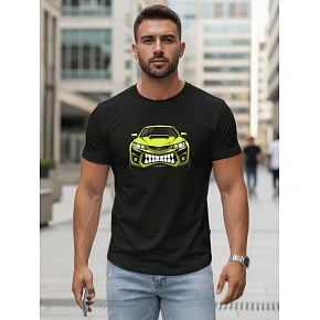 Pánske tričko s potlačou auta, čierne, NX5015R – FashionStreet