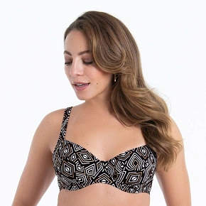 Dámska plavková podprsenka Sibel Top Bikini – vrchná časť 8447-1 čierna/zlatá – Anita Classix