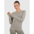 Dámske rýchloschnúce tričko na jogu a pilates s dlhým rukávom slim fit 4F 4FWAW25TFLOF429-41A women's