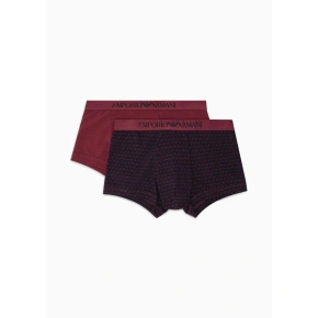 Pánske boxerky 2PACK 111210 3F504 56636 vínové s potlačou - Emporio Armani