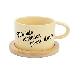 TAK KTO MI DENNEŠNE ZACHRÁNIŠ DEŇ? - žltý pohár na makrónky 200 ml