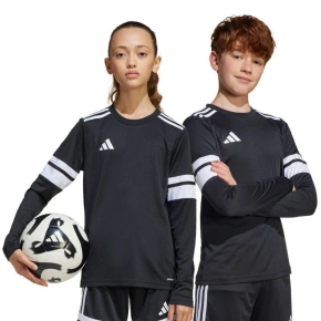 Detský dres adidas Squadra 25 s dlhým rukávom čierno-biely JJ0047