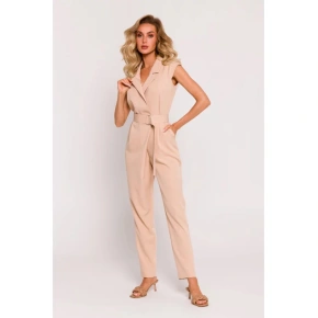 Dámsky overal s asymetrickým vzorom M780 Beige - MOE