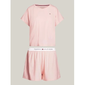 Dámske pyžamo SS JERSEY PJ SET UW0UW05425 0SK sv. ružová - Tommy Hilfiger
