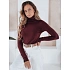 Dámsky sveter s rolákom A11 MY2490 tmavohnedý - FashionStreet