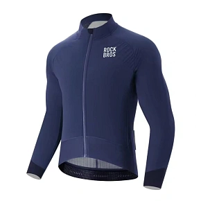 Rockbros YDWT014 zimná fleecová dvojvrstvová cyklistická bunda veľkosť XL - modrá