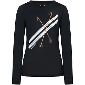 Koszulka z długim rękawem damska SUPER.NATURAL W Kryssede Ski LS czarna