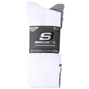 Skechers, 3 ks, unisex, bez froté, S601102-107, biele, veľkosti 43–46 Skechers, 3 ks, unisex, bez froté, S601102-107, biele, veľkosti 43–46
