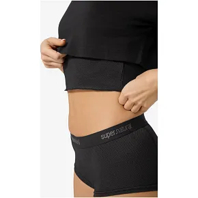 Koszulka z krótkim rękawem damska SUPER.NATURAL W CROP TEE czarna