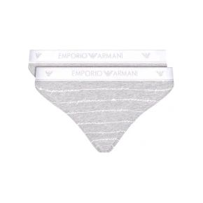 Dámske nohavičky 163334 1P219 04148 sivá - 2 pack - Emporio Armani