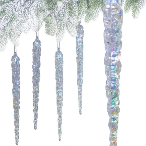 ĽADOVÉ KRYHY ZÁVESNÁ DEKORÁCIA 22 CM 4 KS