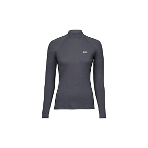 Cyklistické tričko POC W's Layer Merino Mock Neck Jersey, sivé Cyklistické tričko POC W's Layer Merino Mock Neck Jersey, sivé