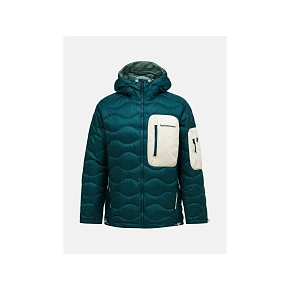 Pánska péřová bunda PEAK PERFORMANCE M Helium Utility Down Hood Jacket, zelená farba Pánska péřová bunda PEAK PERFORMANCE M Helium Utility Down Hood Jacket, zelená farba