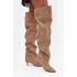 Čižmy na podpätku 3307 khaki - Krok vo veľkom štýle